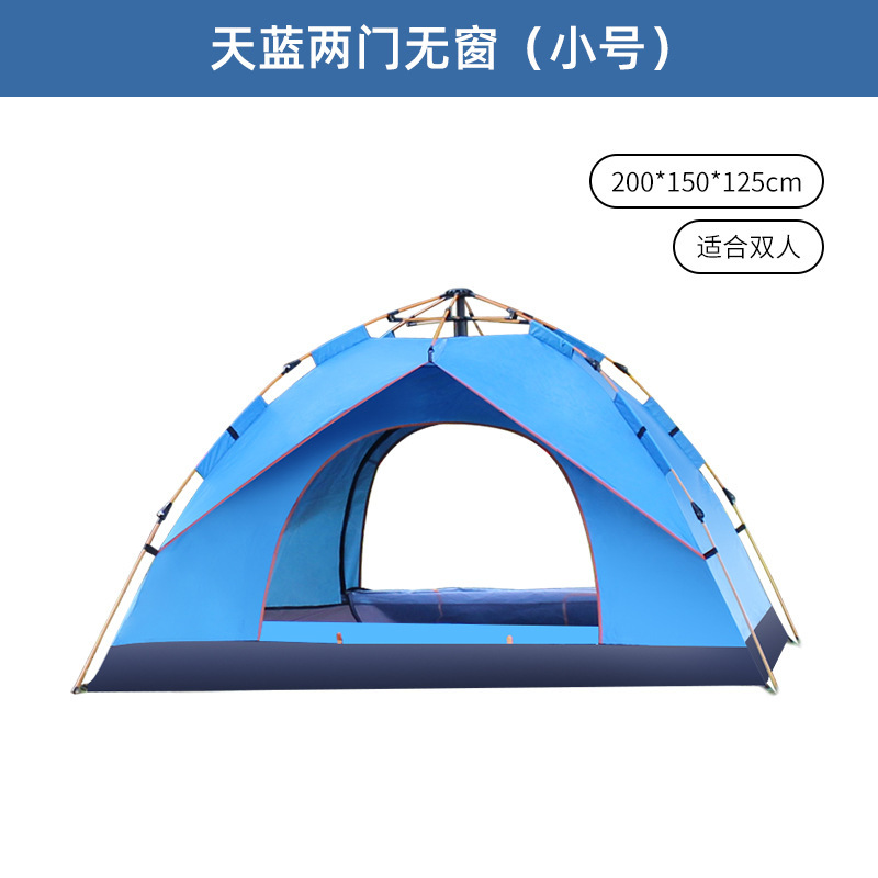 Carpa de campamento al aire libre 3-4 personas, apertura rápida automática, doble plegable, profesional a prueba de lluvia, equipo de campamento portátil