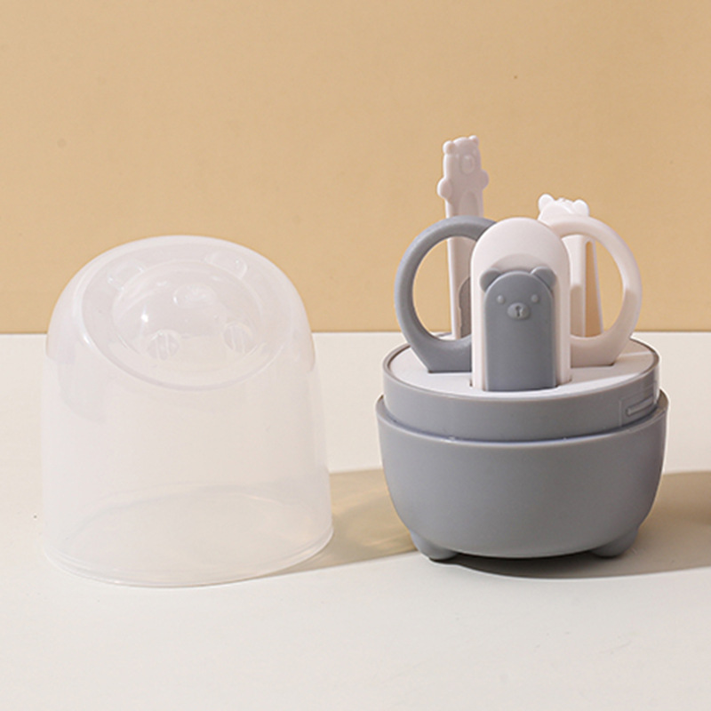Set de Cortaúñas para Bebé de 4 Piezas de Plástico y Acero Inoxidable, para Cuidado de Bebés