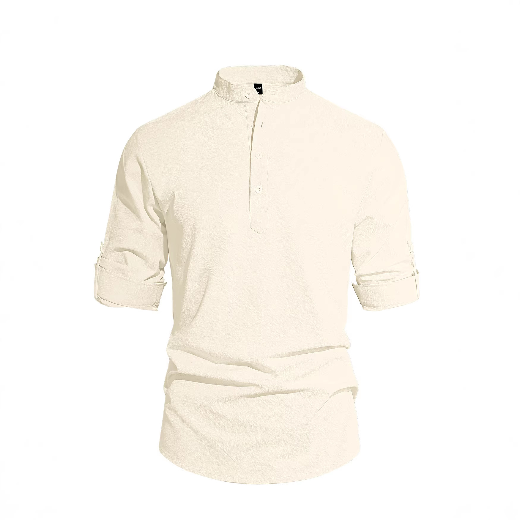 Amazon nueva camisa de hombre de color sólido, camisa de algodón de manga larga, camisa de comercio exterior de moda casual de tamaño grande, hombre