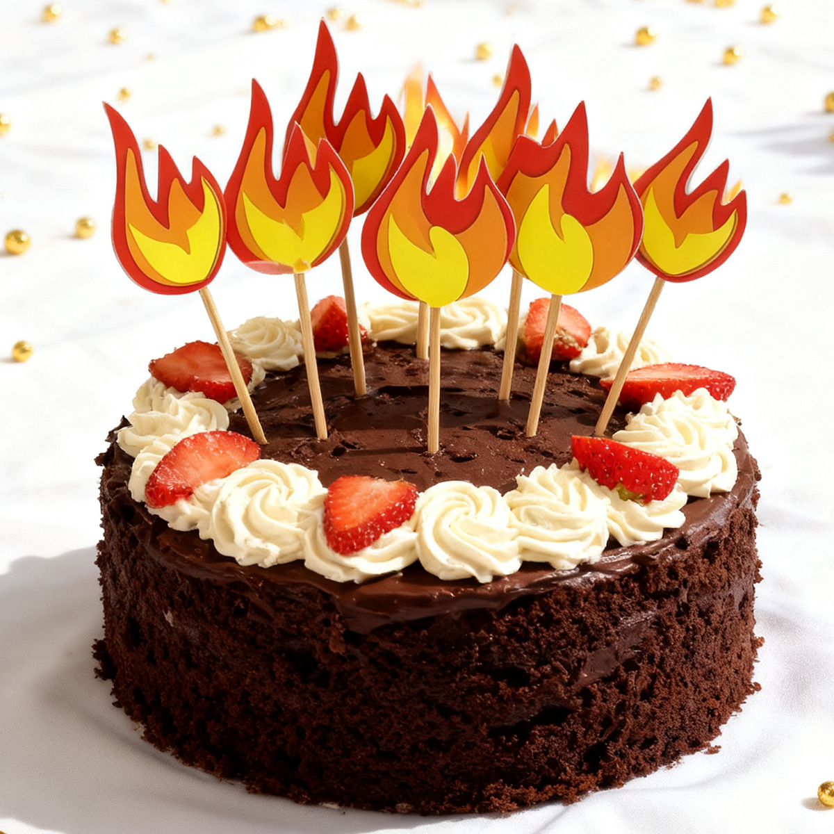 Inventario transfronterizo bombero tema pastel insertado decoración héroes llama llama insertado