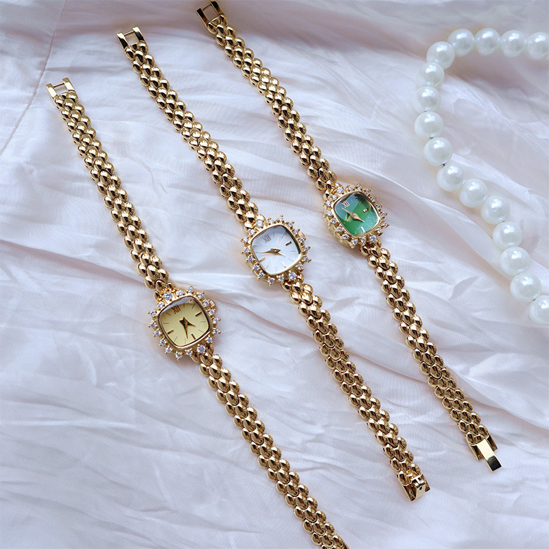 Women's Retro Quartz Watch Fashionable Delicate Chain High End Small Square Design For Ladies_voghion.com