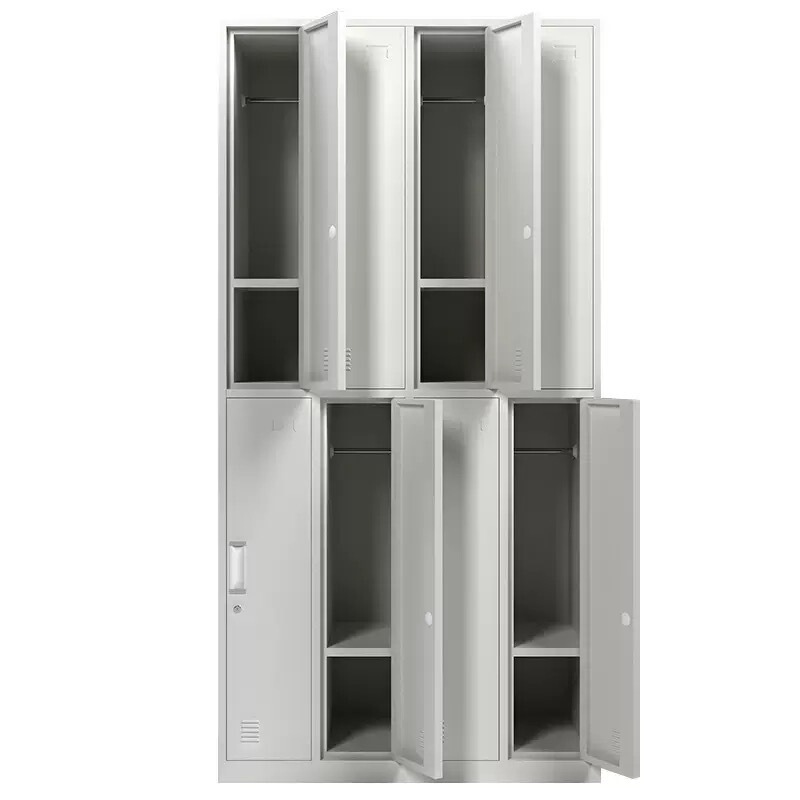 更衣室用スチール製4ドアロック付き鉄製収納キャビネット、ジム、浴室用バッグ収納キャビネット、4ドア収納キャビネット|undefined