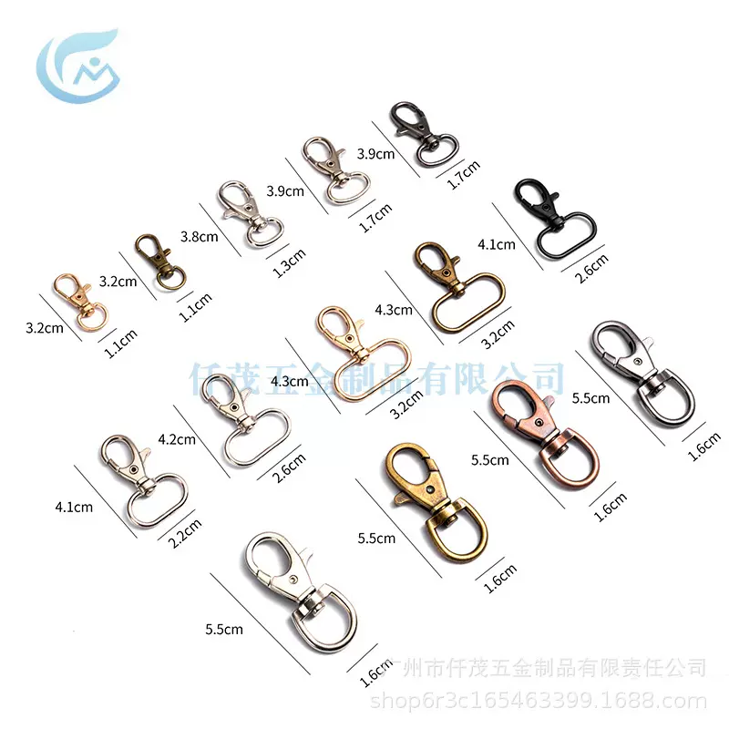 现货合金3分饰品鱼嘴扣吊牌胸牌钩扣瓜子扣工作牌钩扣包包钥匙扣