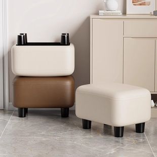Soft Shoe-Changing Bench for Entryway, Low Stool with Cushion for Home Entrance, Small Stool for Putting on Shoes, Sofa, Living Room Bench, Sitting Stool
