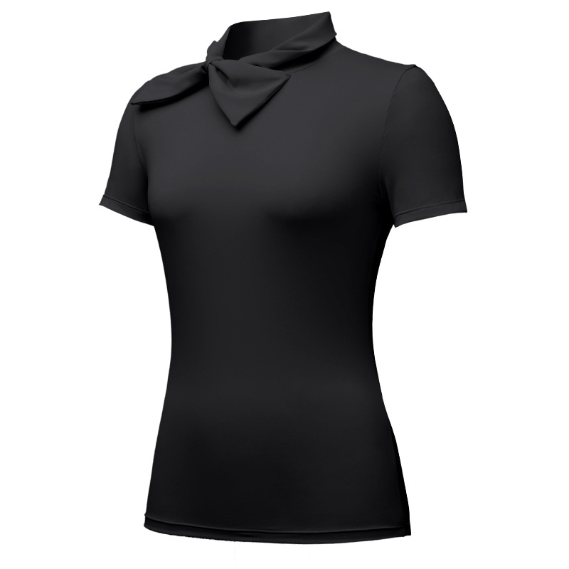 Waddney camiseta de mangas cortas, camiseta deportiva de mujer, chaqueta de golf delgada, cuello de arco delgado, ropa de tenis de secado rápido
