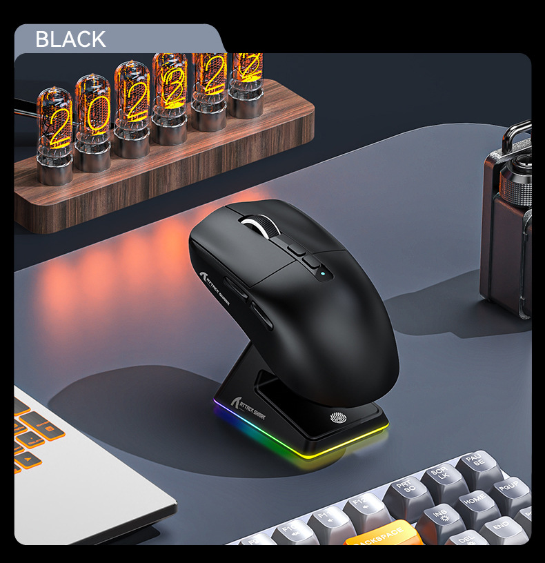 Attack Shark X6 PAW3395 Tri-Mode Wireless Gaming Mouse with DOCK