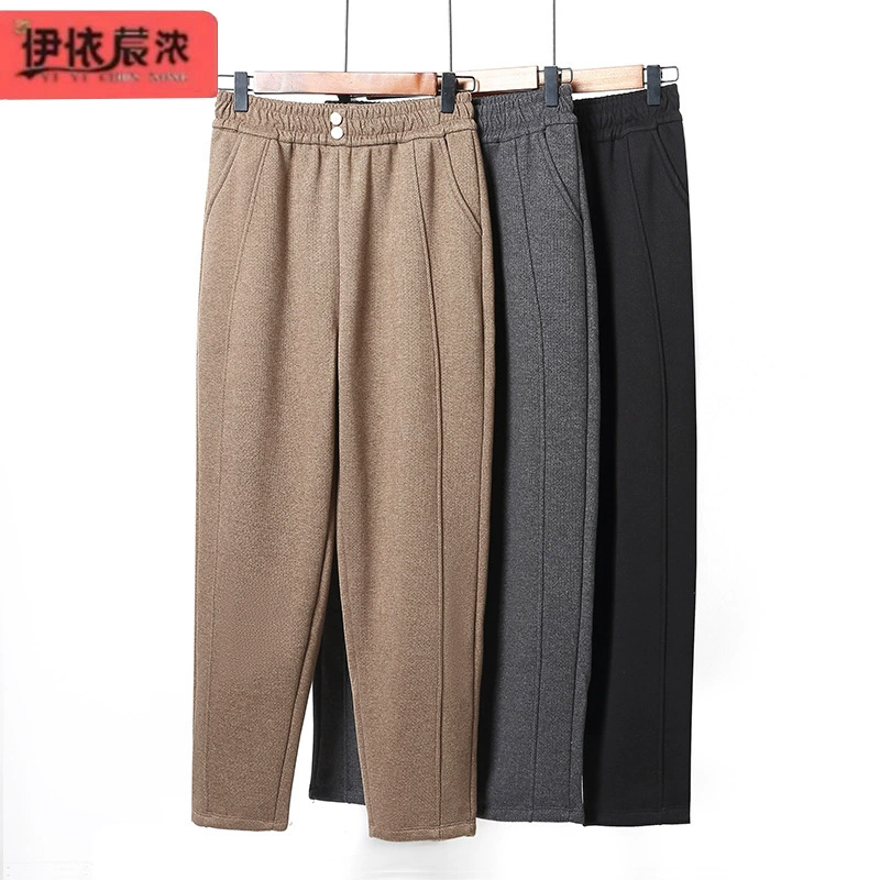 Женские брюки среднего и пожилого возраста Брюки Harlan Весна и осень 2023 новые брюки для мам и бабушек с эластичной талией, однотонные, легко сочетающиеся с брюками женские