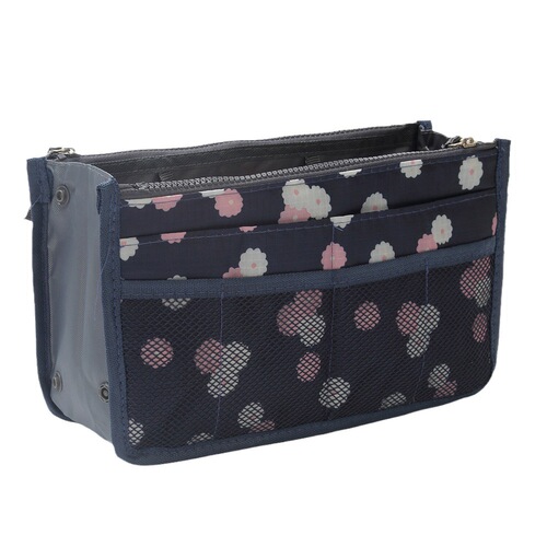 2024 New Korean-style Pattern 16-color Double Zipper Storage Bag Inner Bag with Thickened Hand-held Organizing Bag Middle Bag