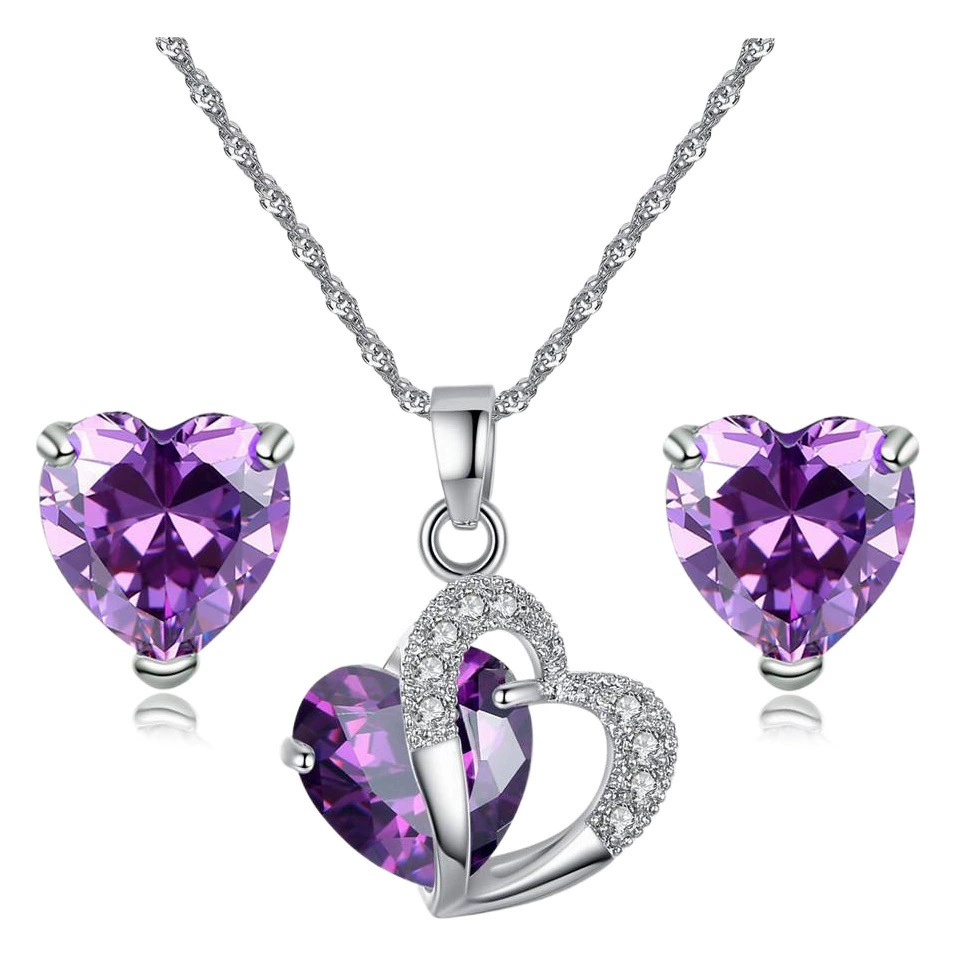 Wish Amazon Горячие европейские и американские ювелирные изделия jewelry свадебное ожерелье Серьги набор ювелирных изделий из циркона оптом