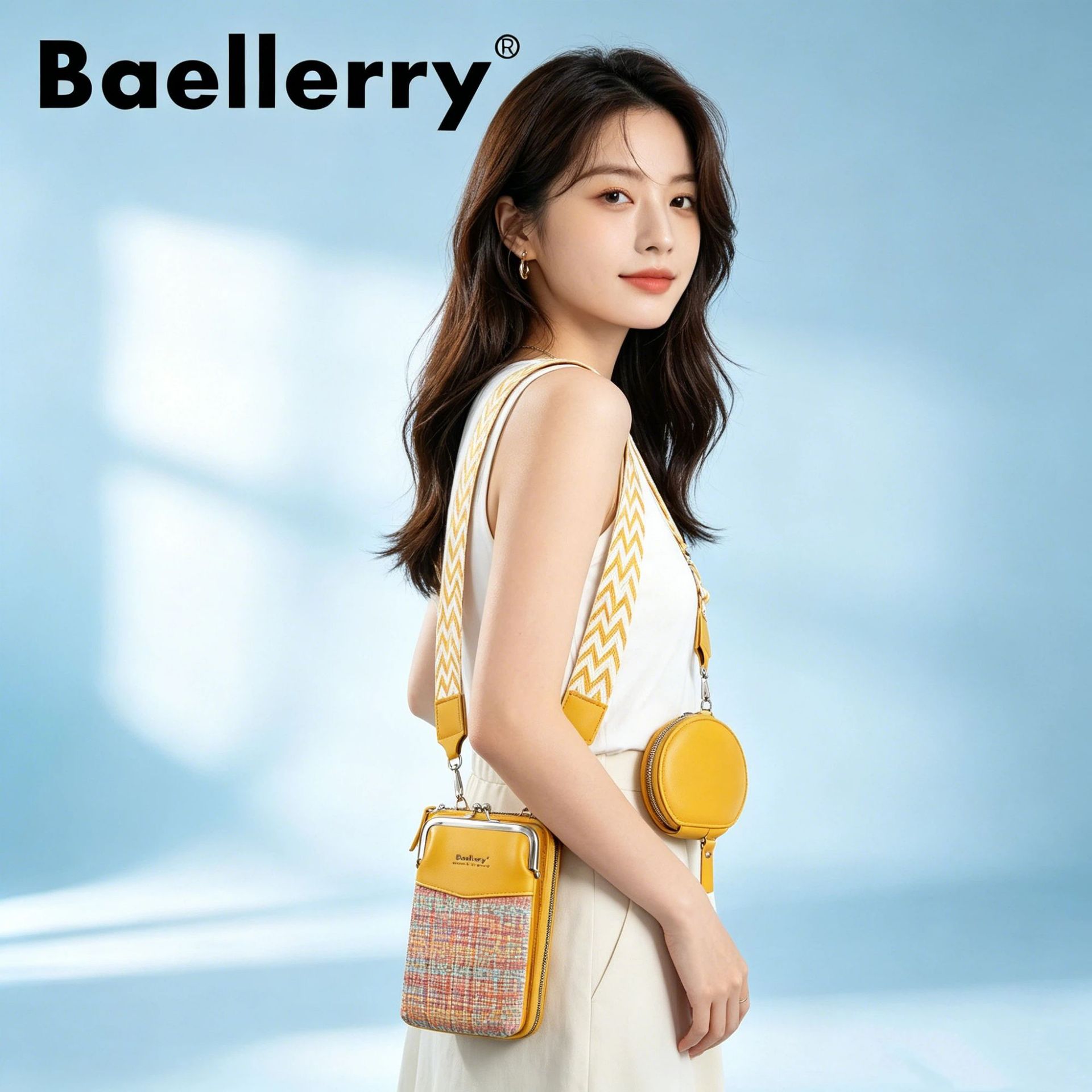 새로운 Baellerry 휴대 전화 가방 크로스 바운드 대비 색상 크로스 바디 숄더 백 여성용 다용도 모자 가방 휴대 전화 소형 숄더 백
