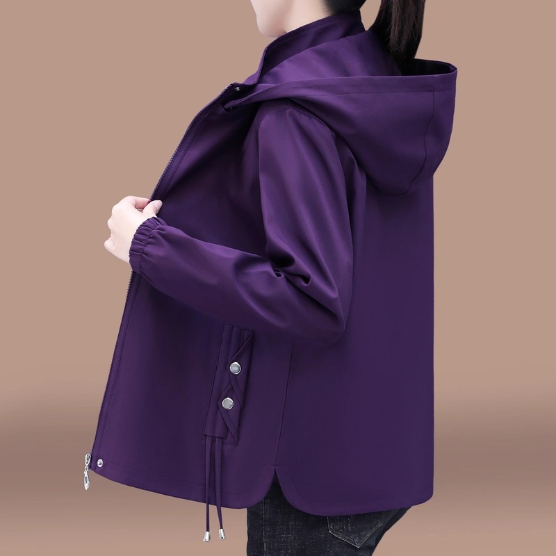 妈妈秋装外套女2025新款春秋薄款洋气减龄宽松夹克休闲卡其色上衣|undefined