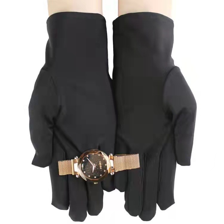 Black Jewelry Glove High-Elastic Spandex Nylon Clock Craft Performance Glove Jewelry Shop Assistant Luxury Brand Special Use