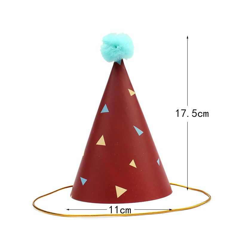 Sombreros de cumpleaños de embalaje independiente, sombreros de fiesta, sombreros de punta, sombreros de fiesta para bebés, sombreros de pastel