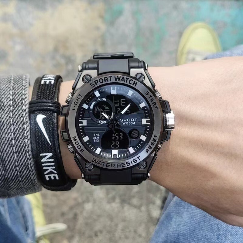 Foreign Trade Explosive Fashion Personalized Multifunctional Watch Male Student Double Display Waterproof Luminous Outdoor Sports Electronic Watch Foreign Trade Explosive Fashion Personalized Multifunctional Watch Male Student Double Display Waterproof Luminous Outdoor Sports Electronic Watch