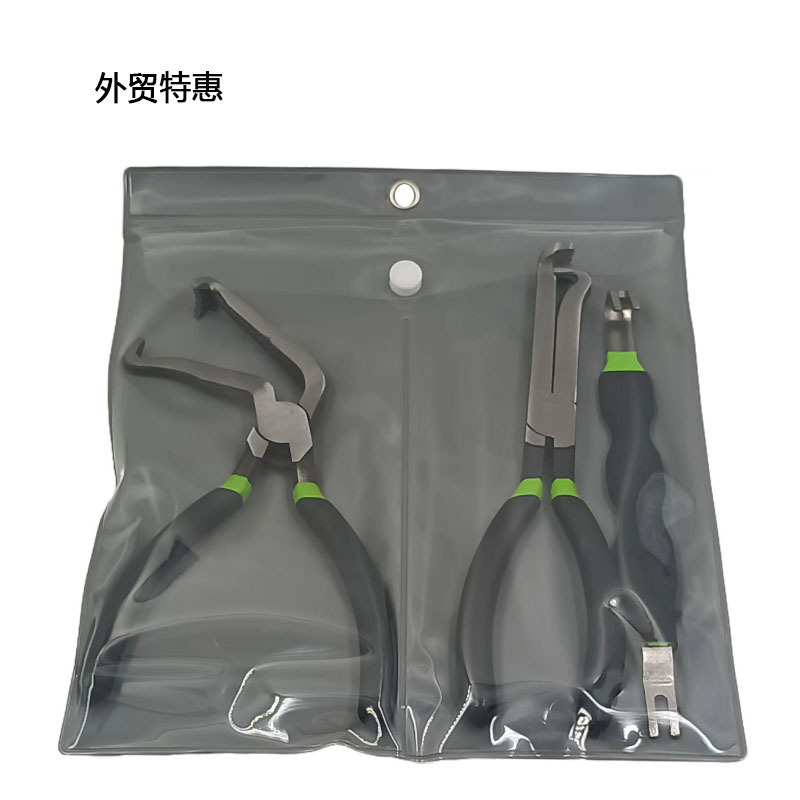 녹색 및 검정색 펜치 3종 세트(직선+곡선+커넥터))