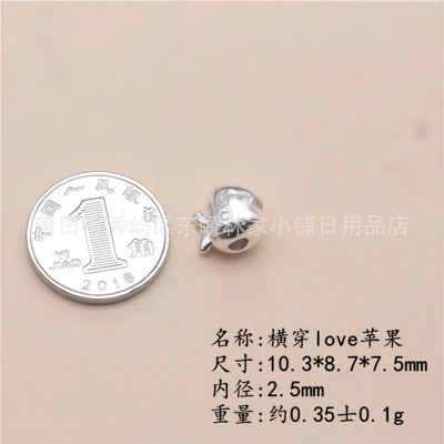 Factory Direct Sale 999 Pure Zərgərlik ara hissələri - bright-love-apple-pendant