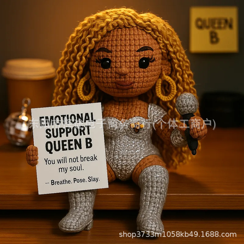 Queen B Crocheted Emotional Support Doll|undefined
