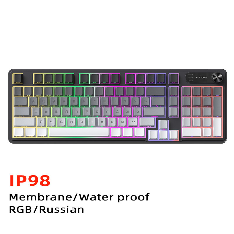 FURYCUBE IP98機械手触り防水キーボードコンピュータゲームコンテスト高颜値有線静音キーボード|undefined