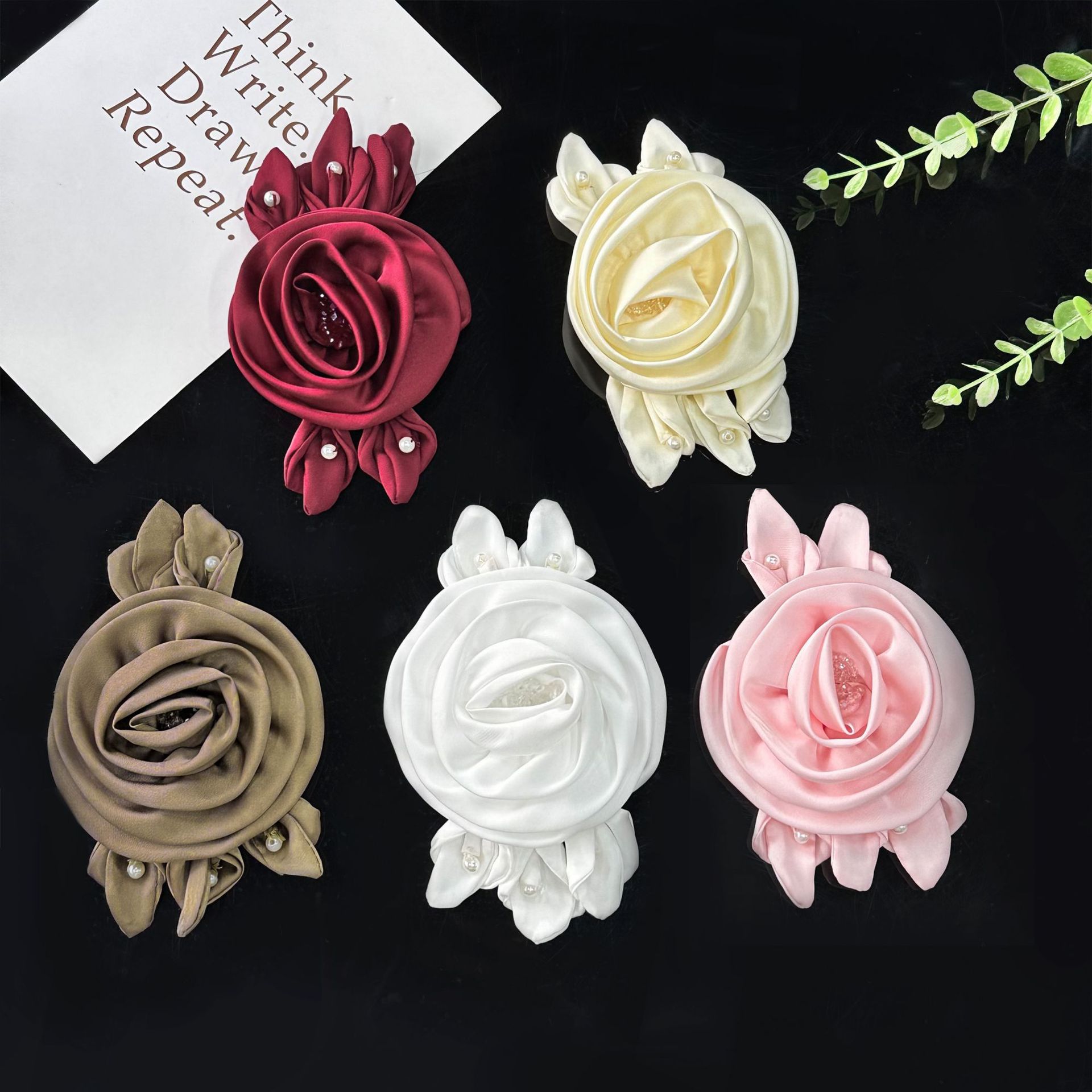 Nuevo tejido rosa ropa de vestir vestido de ropa infantil decoración anillo de cabello accesorios abrazadera de cabello