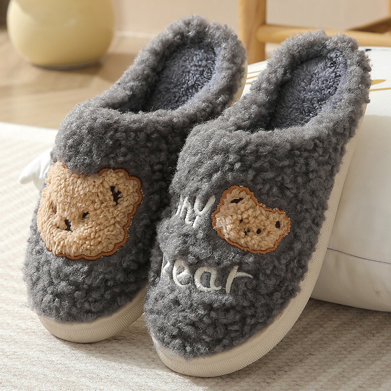 Ladies Men's Fleece Adjustable Summer Spring Outdoor Bedroom Cushioned Machine Washable Non-Slip House Shoes_voghion.com