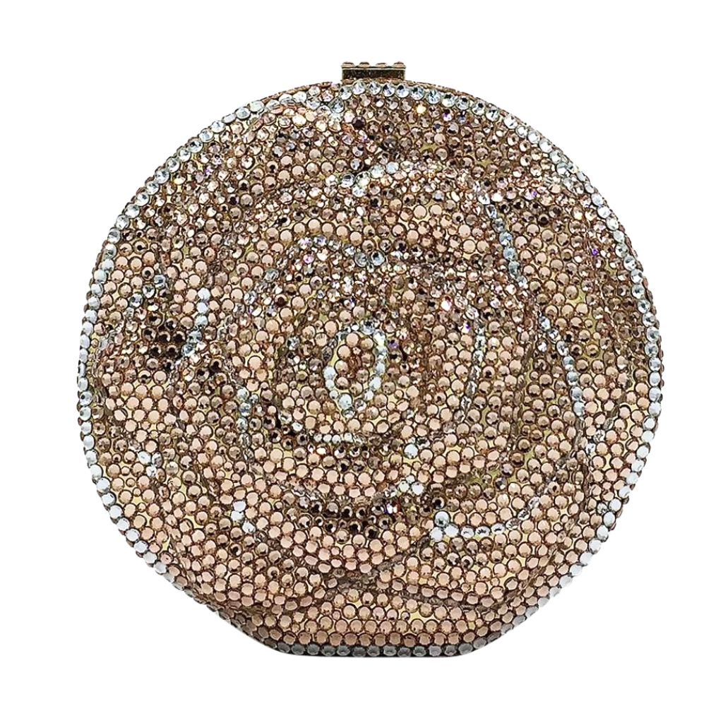 * flores redondas bolsas de diamante de banquete transfronterizas bolsas de diamante de fondo plano bolsas de diamante de banquete flores de mano bolsas de mujer bolsa de embrague