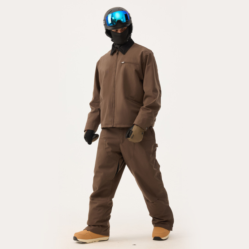 New Winter Workwear Ski Suit for Men, Vintage Windproof and Waterproof Snowboard Jacket, American Style Ski Pants and Jacket New Winter Workwear Ski Suit for Men, Vintage Windproof and Waterproof Snowboard Jacket, American Style Ski Pants and Jacket