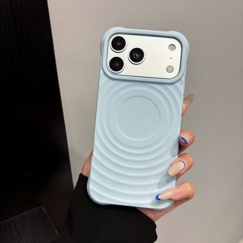 17 Suitable for iPhone 18Pro Solid Color Wave Ring Case 16/15 Apple 14 Anti-Fall 13 Mobile Phone Case 12/11