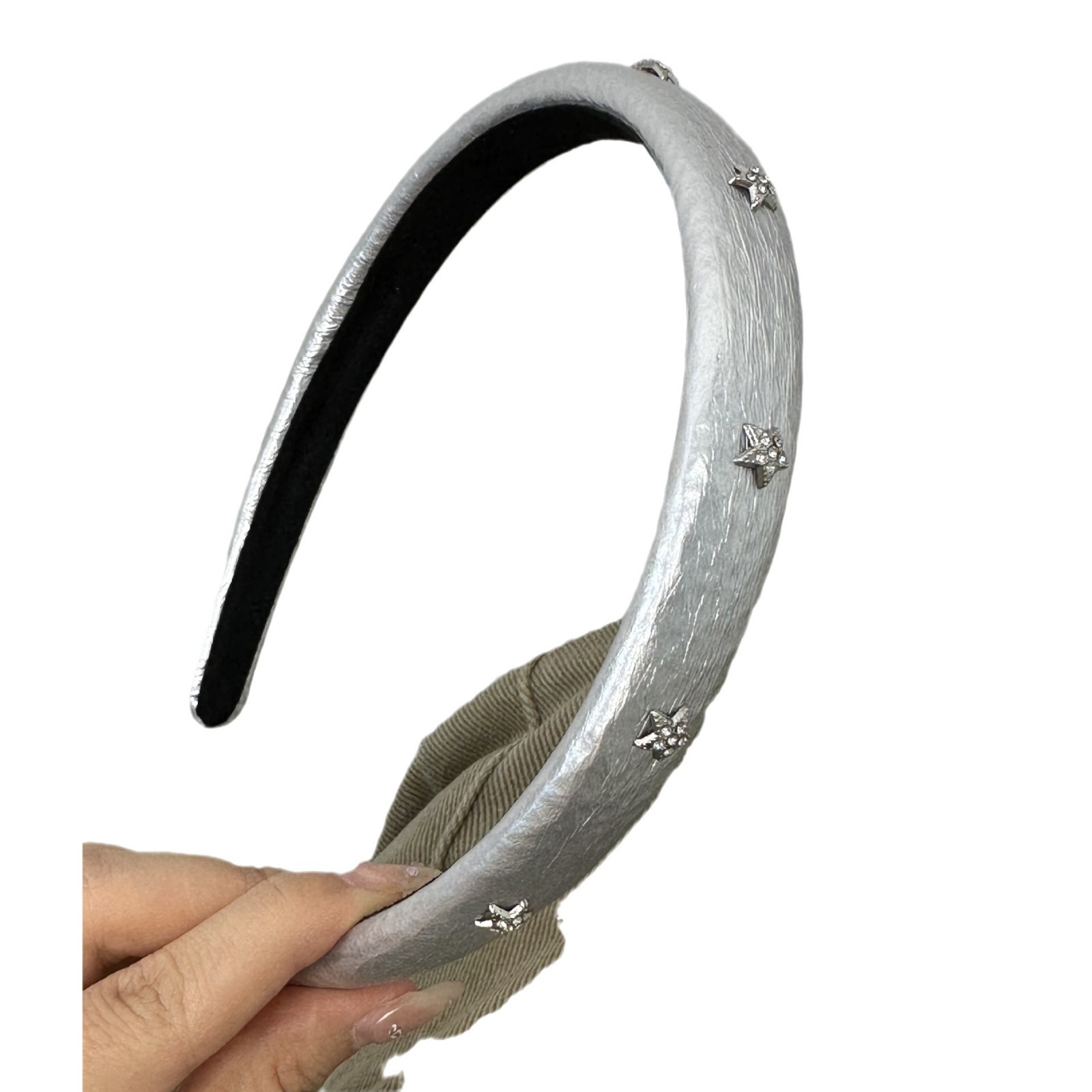 Bandeau de personnalité en forme de niche en cuir, bandeau polyvalent à bord étroit, haut en forme de tête de mort, accessoires pour cheveux, tempérament cool et doux_voghion.com