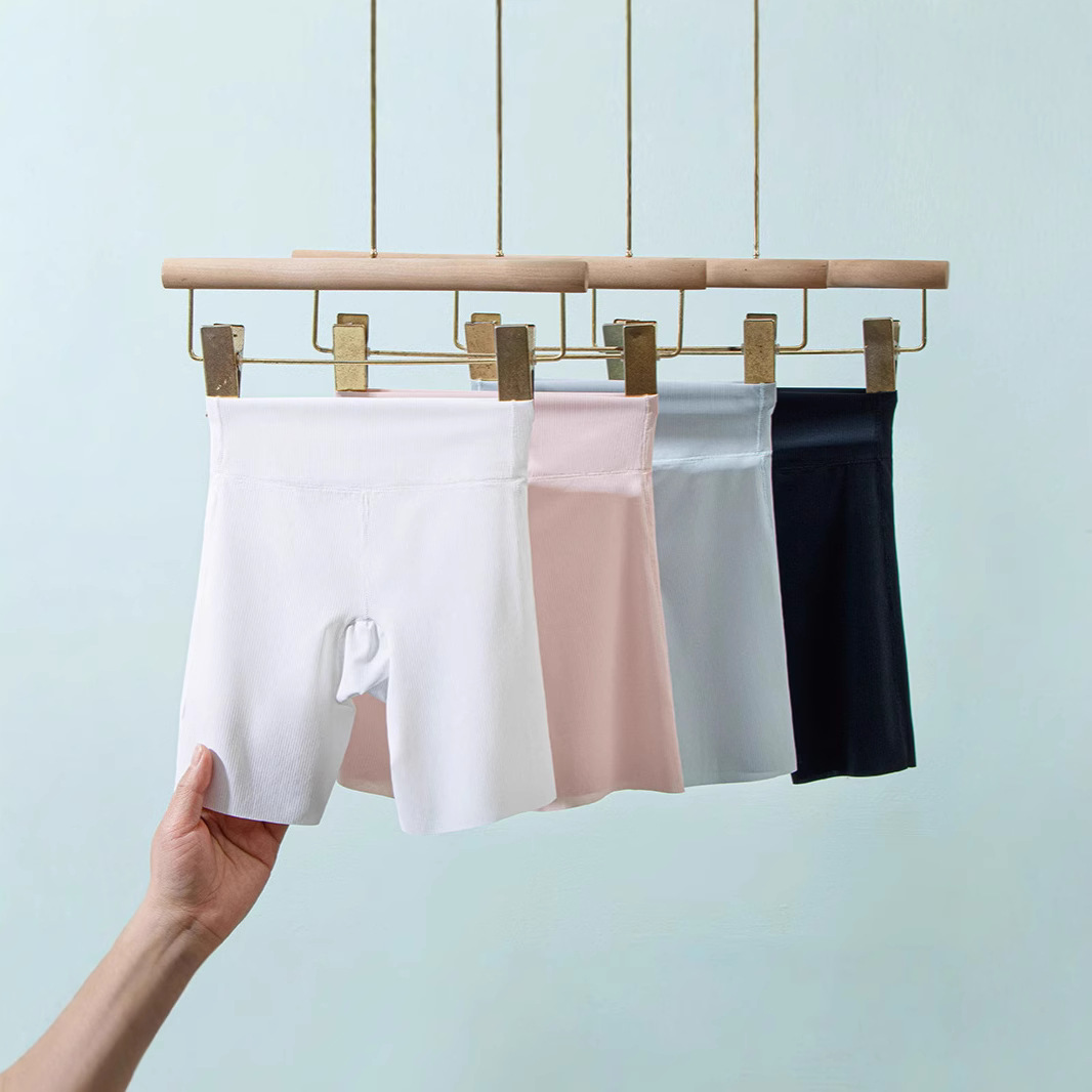 New High Waist Safety Pants Girls' Ice Silk Leggings Seamless Boxer Anti-running Shorts Comfortable Underwear Women's Breathable Underwear