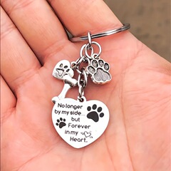 越境新型ペット犬ステンレスキーホルダー子犬彫刻犬ブランド記念キーホルダーアクセサリー卸売り