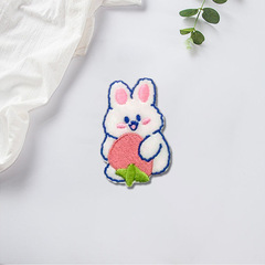 New Cute Plush Rabbit Embroidered Fabric Sticker Self-Adhesive DIY Phone Case Bag Decor Clothes Patch Sticker Wholesale