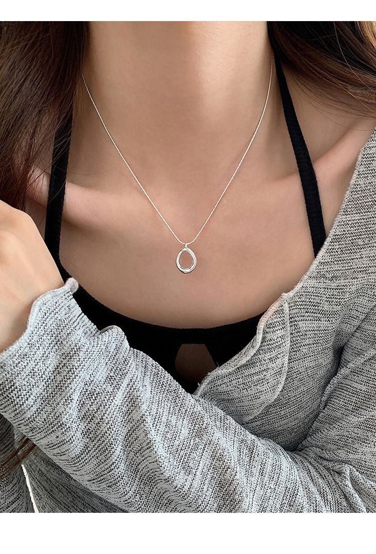 Irregular Circle Necklace Water Drop Clavicle Chain For Women_voghion.com