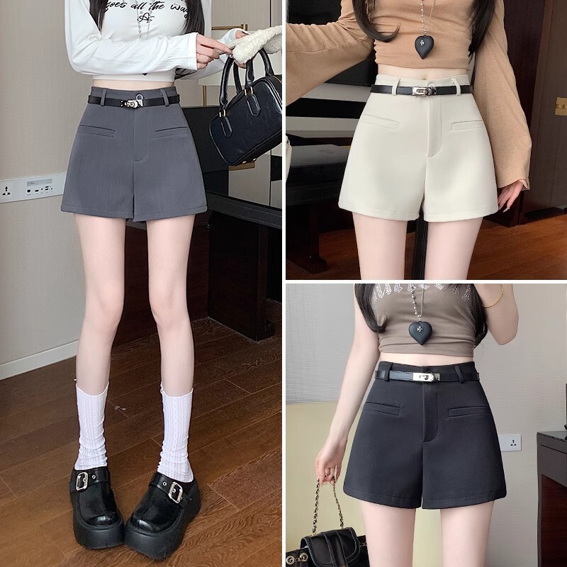 Black Shorts Women's Summer Outer Wear Suit Casual Pants 2025 New Early Spring High Waist Slimming Loose Wide Leg Pants Black Shorts Women's Summer Outer Wear Suit Casual Pants 2025 New Early Spring High Waist Slimming Loose Wide Leg Pants