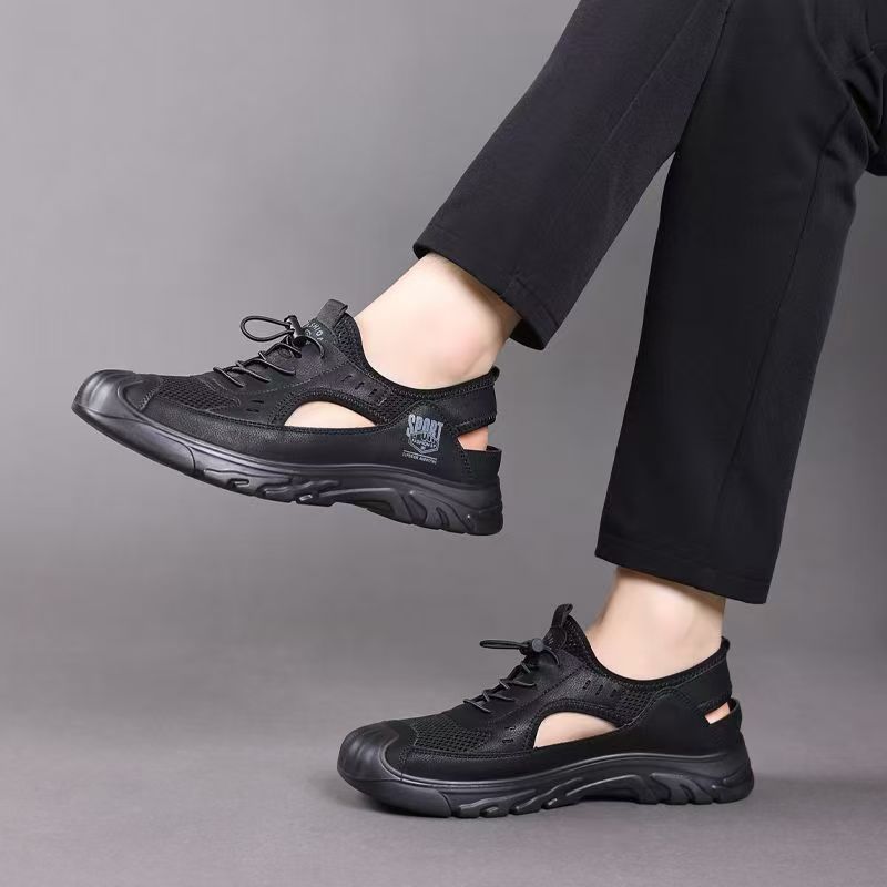 Baotou sandalias para hombres zapatos de playa zapatos casuales de malla para hombres huecos de moda zapatos deportivos transpirables cómodos zapatos para hombres