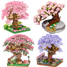 Mini Sakura Tree House Build Block City Street View Cherry跨