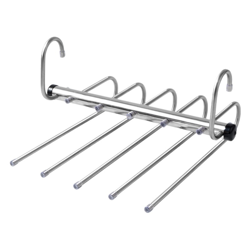 Retráctil plegable multifuncional multi-capa pantalones rack pantalones percha hogar magia pantalones clip armario almacenamiento artefacto pantalones percha
