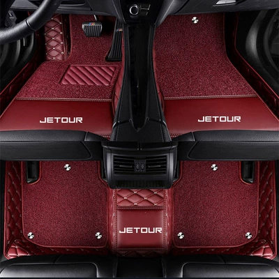 Modelə uyğun ayaqaltı for Jetour X70, Jetour - jietu-x70-five-seater-version-double-layer-burgundy-burgundy-silk-loop