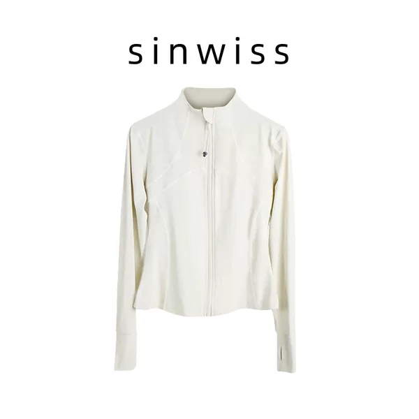 Yoga Jacket Fitness Wear Slim Fit Sun Protection All-Season Slimming Four-Pocket Stand Collar Sports Long-Sleeve Casual Fitness