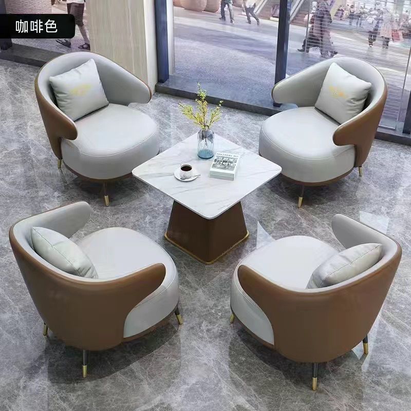 Sofá individual mesa de té combinación de ventas balcón ocio hotel de negocios salón de belleza recepción sofá mesa de negociación
