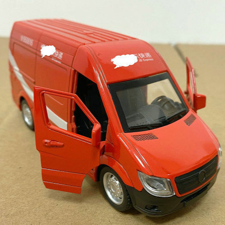 Commercial car model alloy car toy alloy pull back car van express transport vehicle