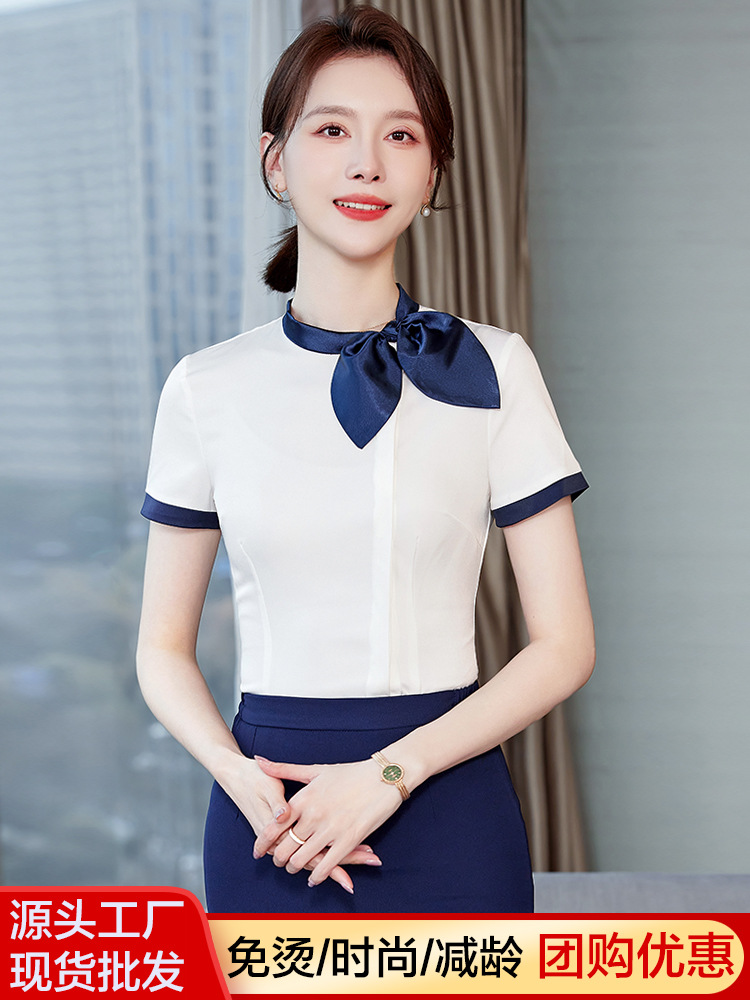 Summer professional elegant fashionable shirt for leisure with bow…
