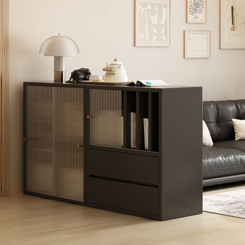 Libreros de madera maciza armario de piso negro armario de sofá armario de partición armario de almacenamiento armario de sala de estar estante de libros retro