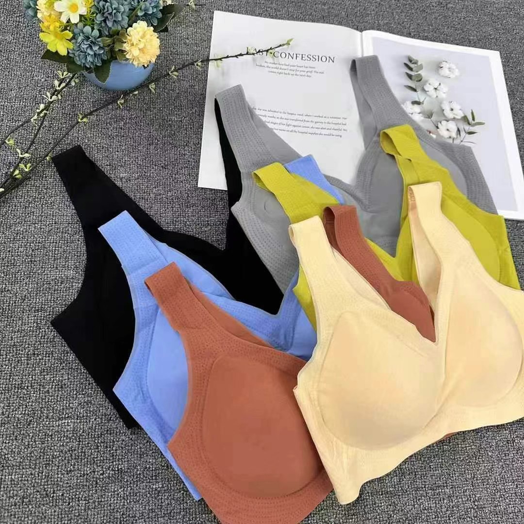 018 nueva taza de látex que no deja marcas, chaleco de mujer con espalda hermosa de alta calidad, sujetador de yoga sin anillo de acero, ropa interior deportiva para mujer