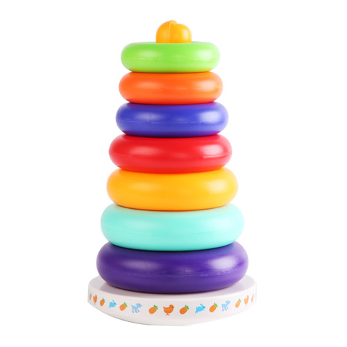 Children's ring toss stack stack rainbow tower music seesaw stack stack colorful stack ring toy wholesale stall