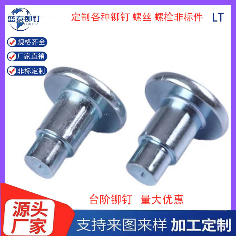 Manufacturer Produces Wholesale Step Rivet Support Nail Clutch Pressure Plate Fastener Flat Head Solid Iron Rivet Willow Nail