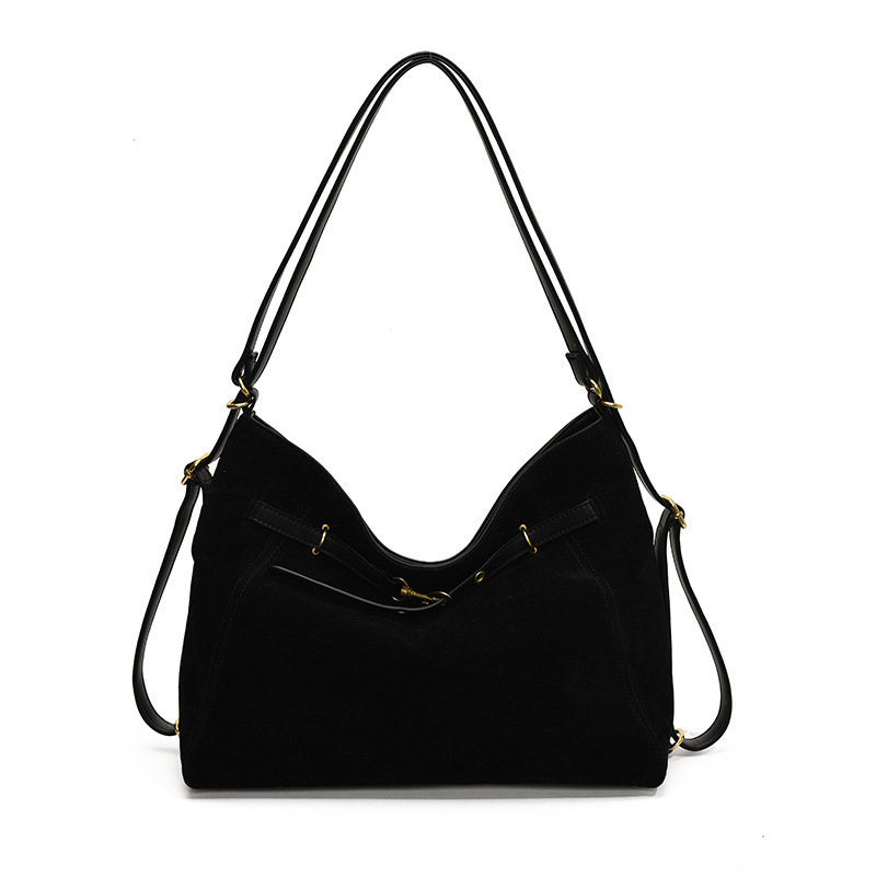Suede Retro Minimalist Tote Bag - Large Capacity Multifunctional Backpack For Women, Commuting & Campus - Thumbnail 7