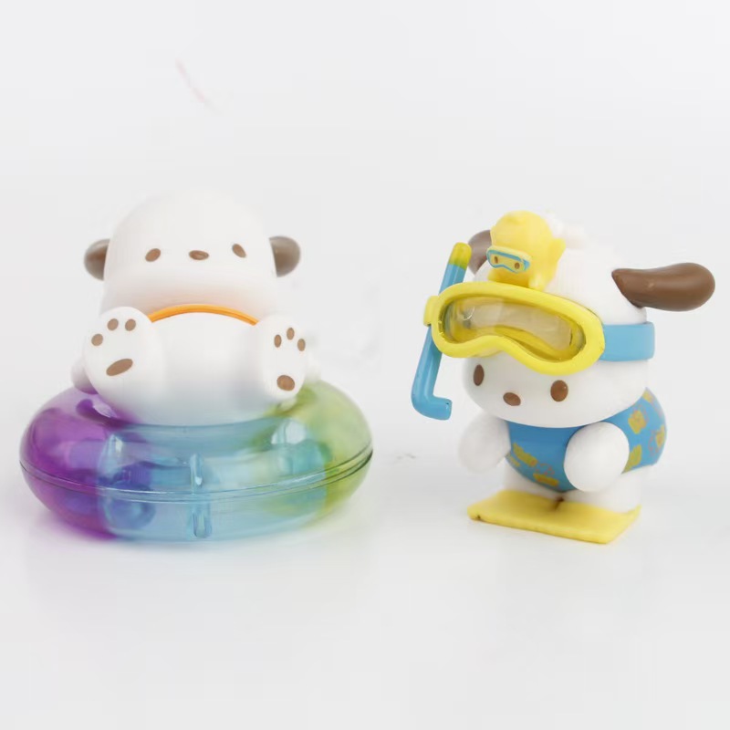 국경 간 파르 치아 개 홀리데이 비치 시리즈 산리오 주변 블라인드 박스 애니메이션 핸드 헬드 타이드 플레이 인형 장식품