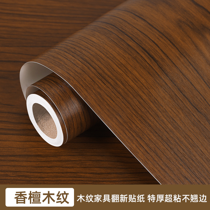 Etiqueta engomada de escritorio de grano de madera extra gruesa, impermeable, a prueba de aceite, anti-escaldado, papel tapiz autoadhesivo, escritorio de oficina, muebles, etiqueta engomada de escritorio renovada