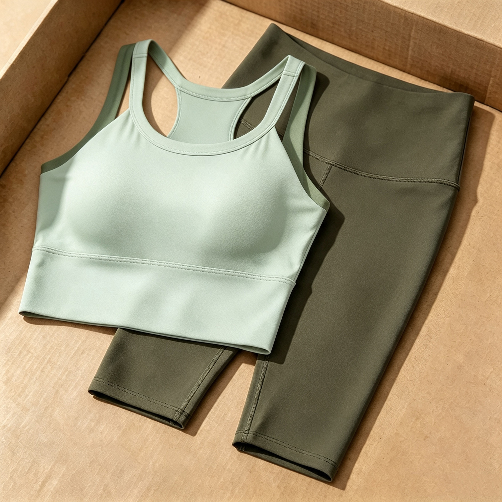 Round-neck double-strap sports tank top set with high-waisted elastic yoga shorts for women, summer light sports two-piece set