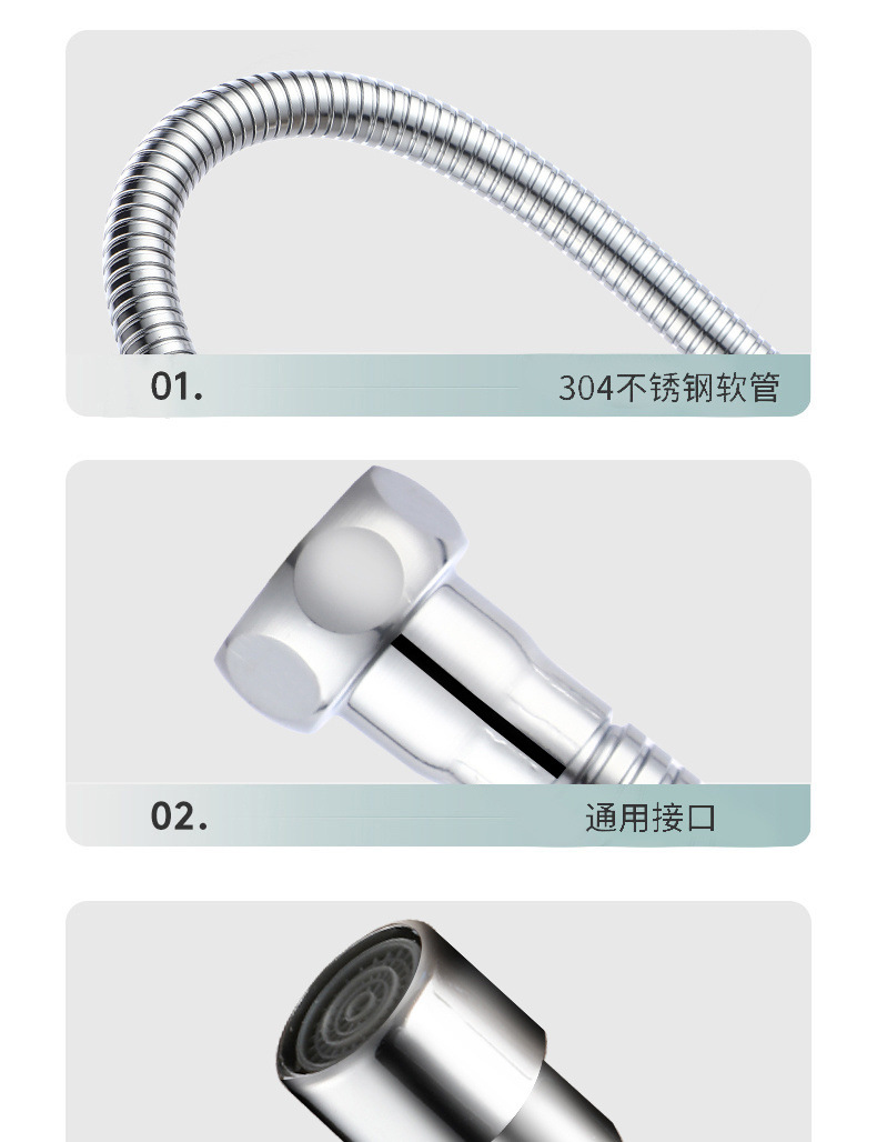 Faucet splash-proof nozzle extension wonder, universal rotatable water inlet conversion pressure-increasing external joint extension pipe accessory undefined